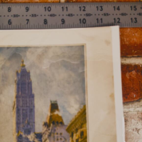 1918 Lower Broadway in Wartime Colin Campbell Cooper Antique Magazine Page Print - Picture 8 of 12